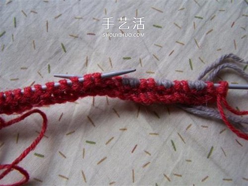 用棒针平针手工编织保暖拖鞋的方法图解(图10)