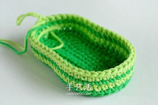 给脚踝也提供保暖！简洁好看宝宝毛线鞋织法(图11)