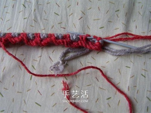 用棒针平针手工编织保暖拖鞋的方法图解(图15)
