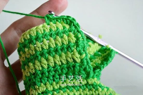 给脚踝也提供保暖！简洁好看宝宝毛线鞋织法(图19)