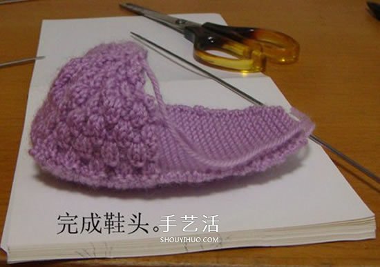 高鞋筒宝宝鞋子的织法 棒针编织婴儿保暖毛线鞋(图25)