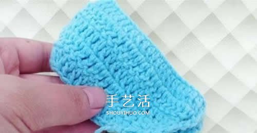 冬天看电视时保护脚 手工钩针编织保暖袜教程(图13)