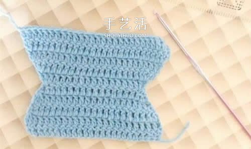 冬天看电视时保护脚 手工钩针编织保暖袜教程(图14)