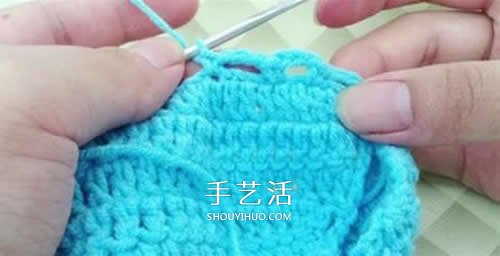 冬天看电视时保护脚 手工钩针编织保暖袜教程(图15)