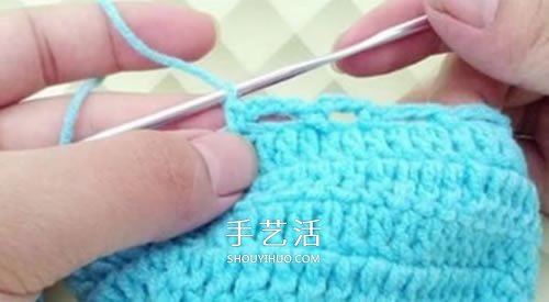 冬天看电视时保护脚 手工钩针编织保暖袜教程(图16)