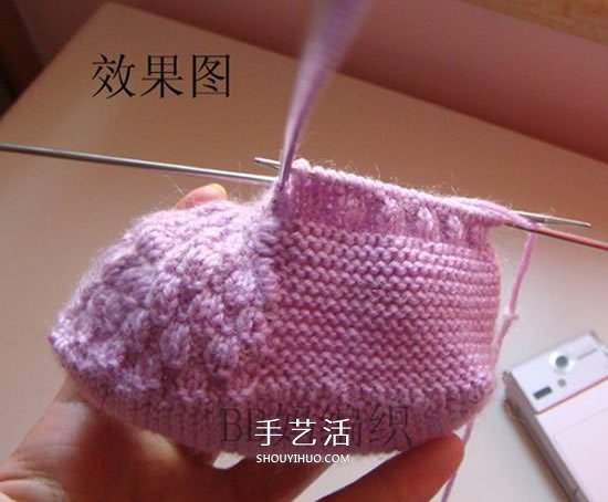 高鞋筒宝宝鞋子的织法 棒针编织婴儿保暖毛线鞋(图39)