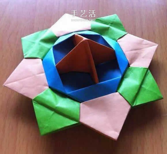旋转纸陀螺怎么折图解 简单花型陀螺折纸教程 - 双维造物网