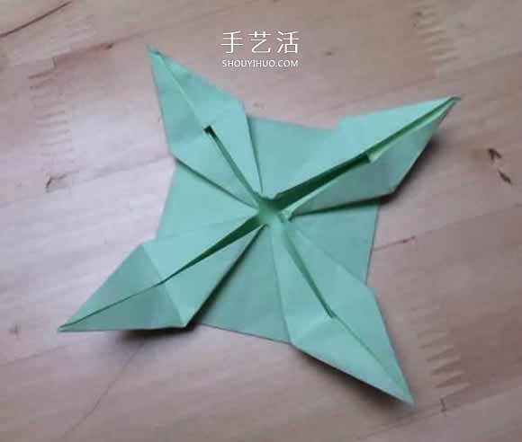 旋转纸陀螺怎么折图解 简单花型陀螺折纸教程(图23)