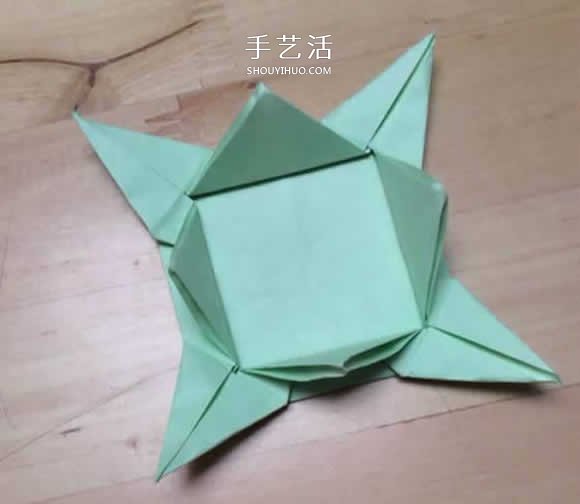 旋转纸陀螺怎么折图解 简单花型陀螺折纸教程(图25)
