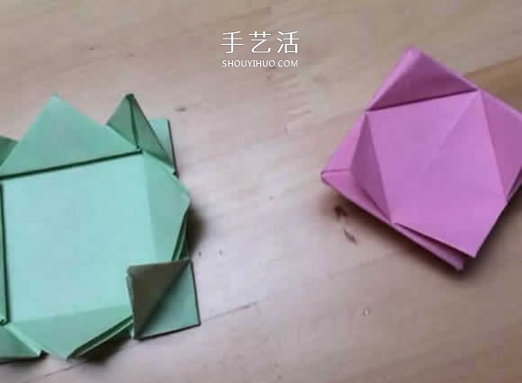 旋转纸陀螺怎么折图解 简单花型陀螺折纸教程(图35)