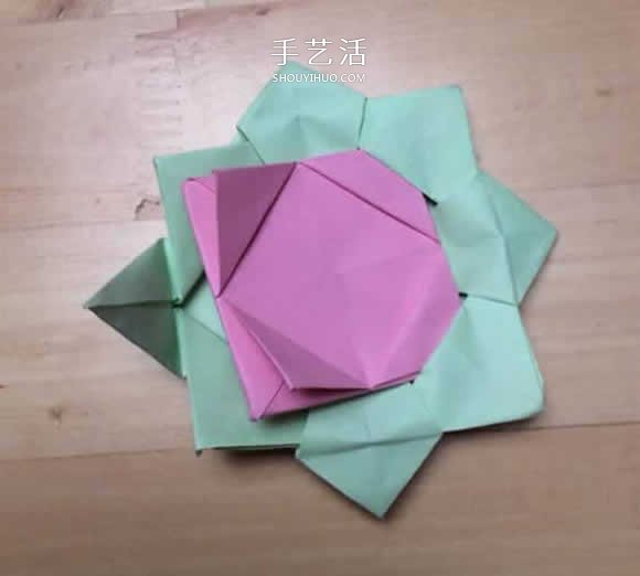 旋转纸陀螺怎么折图解 简单花型陀螺折纸教程(图37)