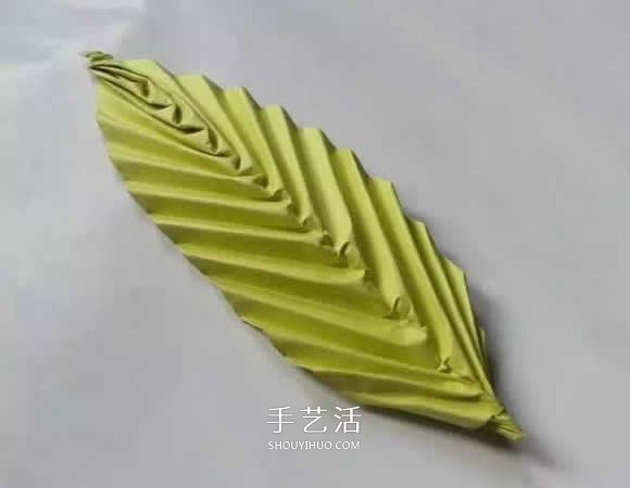 简单树叶怎么折图解 儿童手工立体叶子的折法(图6)