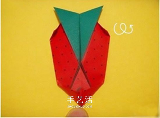 儿童折纸草莓的教程 简单草莓怎么折图解(图13)