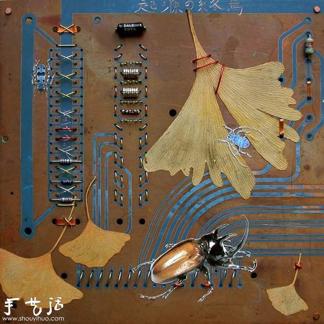 电子垃圾DIY环保艺术画(图1)