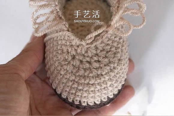 UGG风格宝宝鞋编织方法 钩针编织保暖婴儿鞋(图8)