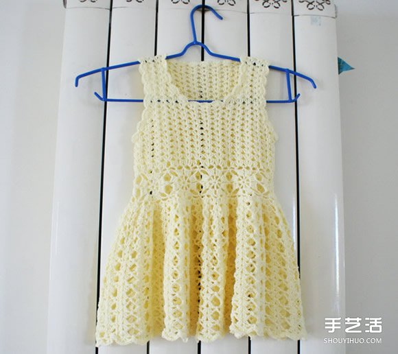 女宝宝公主裙的钩法 毛线公主裙的织法图解 - 双维造物网