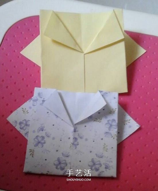 儿童手工折纸夏季短袖T恤的方法图解 - 双维造物网
