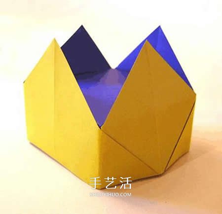 最简单儿童皇冠的折法 手工折纸四角皇冠图解 - 双维造物网