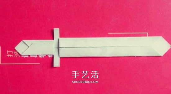 儿童折纸宝剑的图解 怎么折中国古代剑兵器(图11)