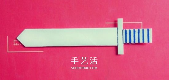 儿童折纸宝剑的图解 怎么折中国古代剑兵器(图12)