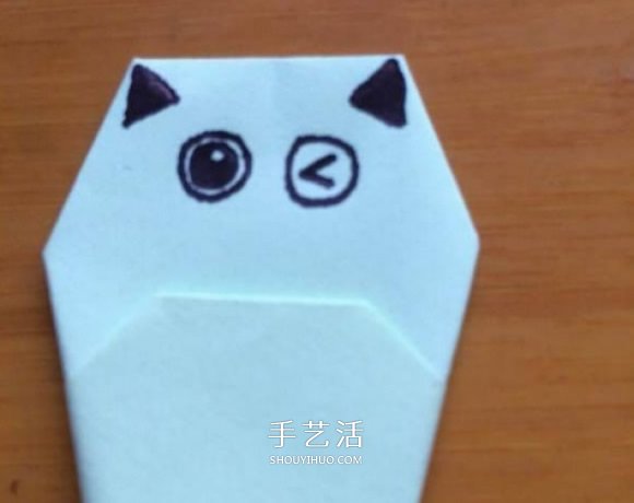 简单的小动物手偶折纸 做出可爱的猫咪手偶(图12)