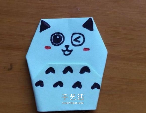 简单的小动物手偶折纸 做出可爱的猫咪手偶(图14)