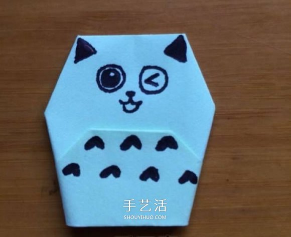 简单的小动物手偶折纸 做出可爱的猫咪手偶(图13)
