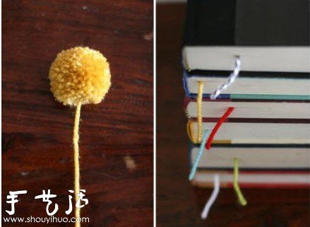 自制书签 DIY制作可爱的毛线球书签(图10)