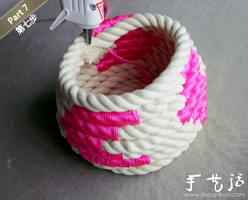 创意手工：编织绳手工DIY小清新花瓶(图8)