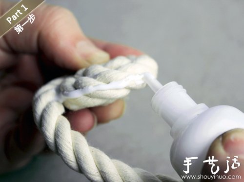 创意手工：编织绳手工DIY小清新花瓶(图2)