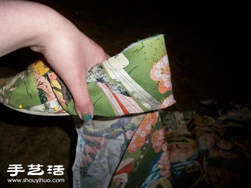 旧布鞋改造利用 DIY时尚田园风布艺美鞋(图5)