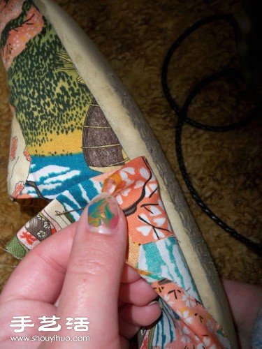 旧布鞋改造利用 DIY时尚田园风布艺美鞋(图6)