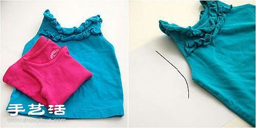 宝宝旧衣服改造教程 DIY简单的撞色宝宝衣(图2)
