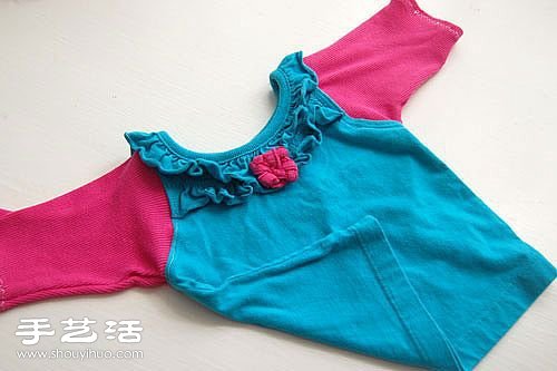 宝宝旧衣服改造教程 DIY简单的撞色宝宝衣 - 双维造物网