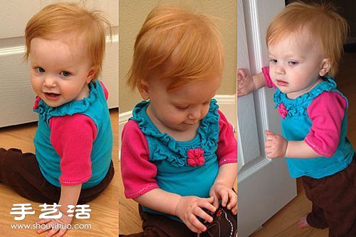 宝宝旧衣服改造教程 DIY简单的撞色宝宝衣(图12)