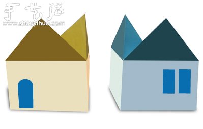 简易小房子折纸方法 - 双维造物网