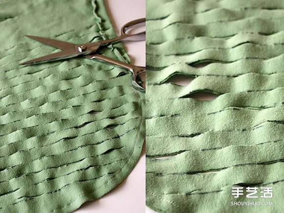 旧T恤改造网眼袋的方法 DIY网眼袋制作教程(图7)
