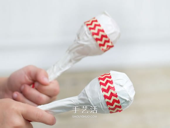 儿童废物利用DIY沙槌乐器玩具的制作方法(图6)