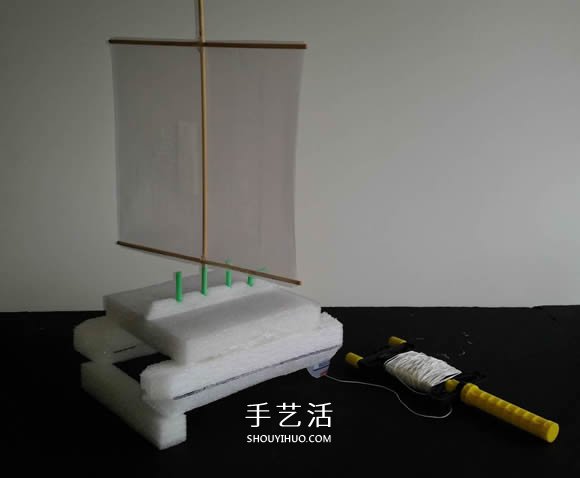 用泡沫板做双体帆船的制作方法图解教程 - 双维造物网