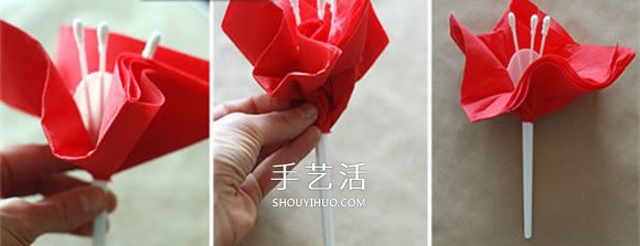 简单又漂亮餐巾纸花的做法(图3)