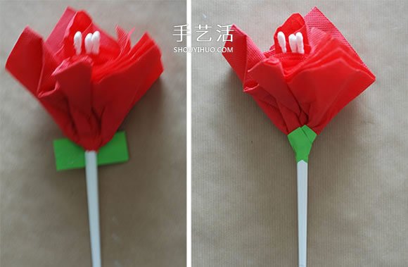 简单又漂亮餐巾纸花的做法(图4)