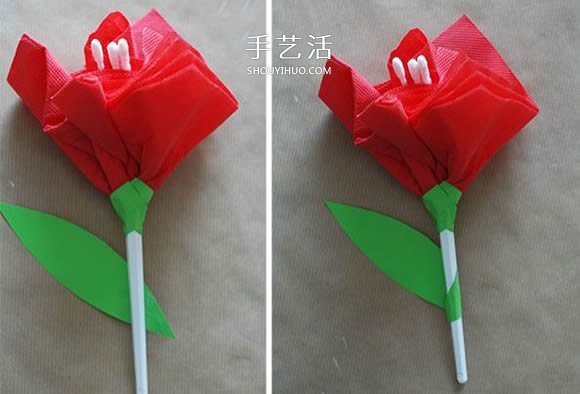 简单又漂亮餐巾纸花的做法(图5)