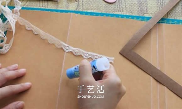 水洗牛皮纸手工制作复古拼色风书套的教程(图6)