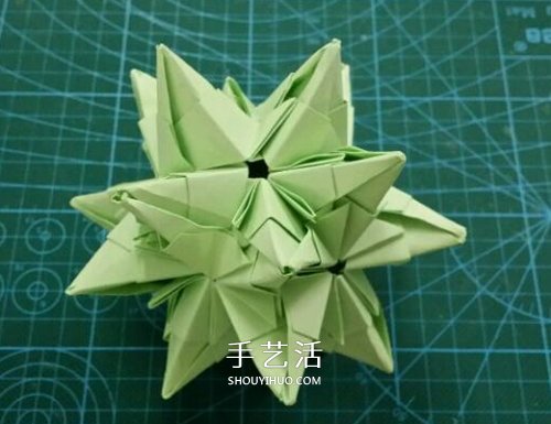 怎么折纸星星花球图解 发射光芒立体星星的折法 - 双维造物网