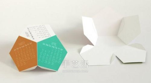 12面体日历的制作方法 卡纸做立体日历的教程(图4)