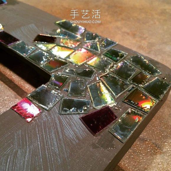 马赛克风格的旧相框改造 几张光盘旧搞定！(图7)