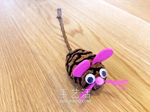 幼儿园松果手工制作 变身可爱小老鼠！ - 双维造物网