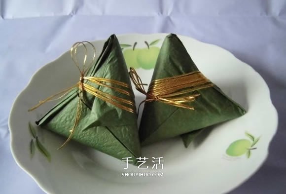 端午节手工制作 折纸粽子的折法详细步骤图 - 双维造物网