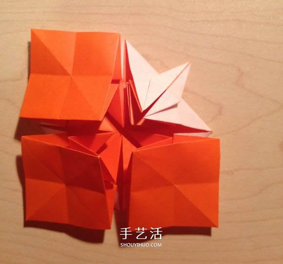 立体组合刺球的折法 带刺花球的折纸图解(图18)