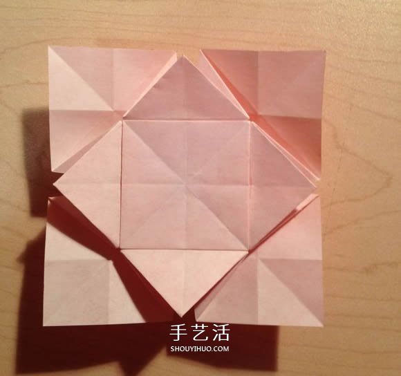 立体组合刺球的折法 带刺花球的折纸图解(图15)